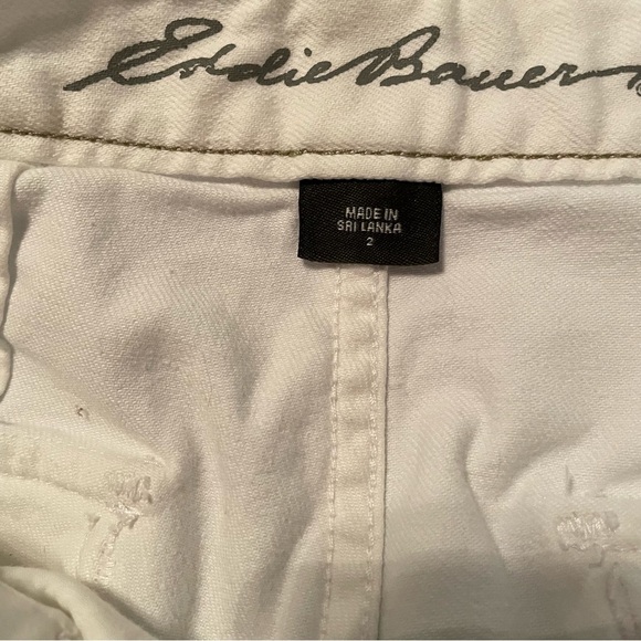 Eddie Bauer Women's Curvy Denim Trousers White Stretch Light Wash Pockets Size 2 - Picture 3 of 6